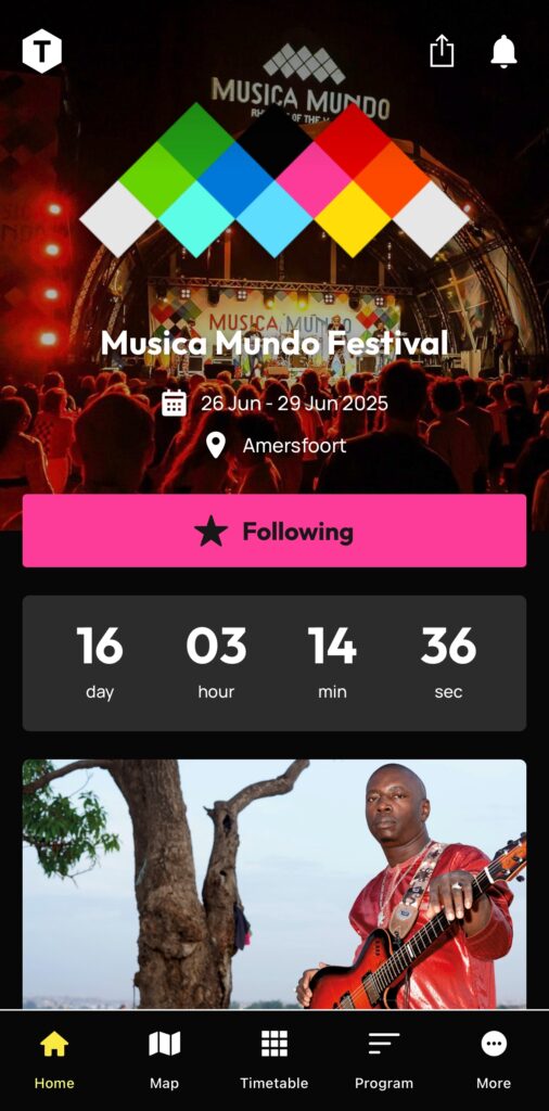 Voorpagina festival app 2025